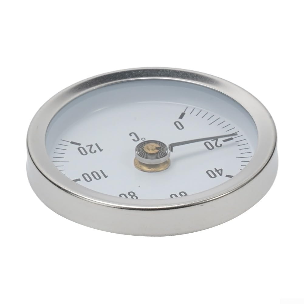 Morsetti a molla Termometro industriale a quadrante con clip a molla, for una misurazione accurata della temperatura di riscaldamento, termometro a molla bimetallico da 63 mm con clip a molla for tubi