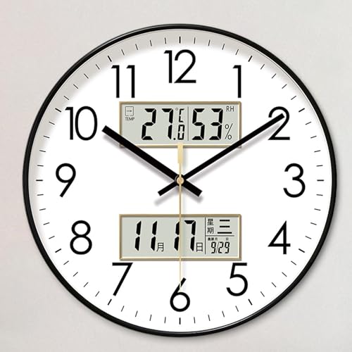 Pendule murale lumineuse grand format 14 pouces pour lecture nocturne sans reflets