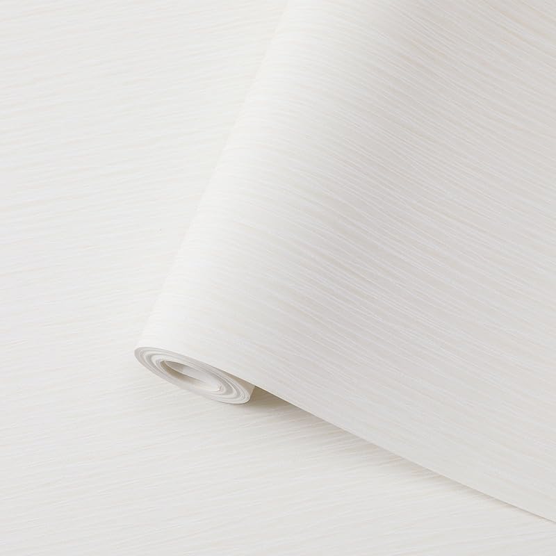 Tarwanear1 Roll Cream Wallpaper Cream Plain Thick Textured Wallpapers Modern Minimalist Striped Featured Wall Paper Embossed Striped Wall Paper Roll for Living Room Bedroom Hallway