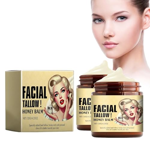 Grgowe 2PC Beef Tallow Cream,Beef Tallow Moisturiser,Beef Tallow And Honey Balm,Tallow Bio For Skin Care,Tallow Cream Bio,Tallow And Honey Balm,Hidratación y Humectación Profundas Para El Cuerpo
