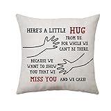Long Distance Gift for Someone Special Cushion Pillowcase - Here's A Little Hug from Us to Show You...