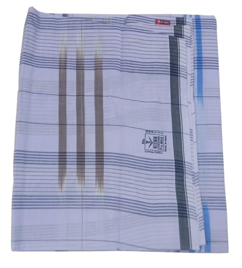 kibs (XL Size 2.35 Meters (White Mix Designed) Lungi Model 22 Maxima - Nice Quality Lungi (Same Design you Received as Shown in Image)-picture-43