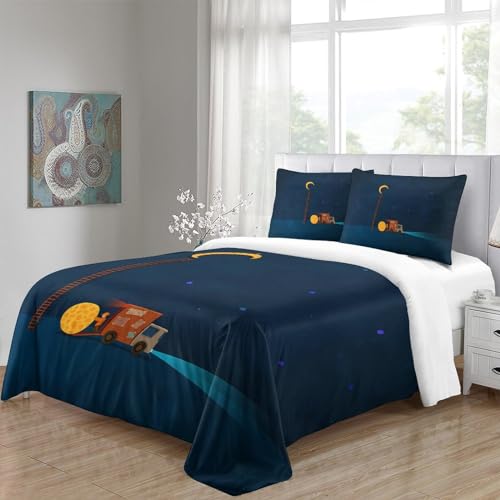 Housse de couette lune double en microfibre de qualité supérieure 3D - 5