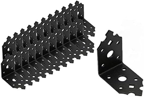 KOTARBAU® Set of 25 Angle Connectors Chair Angle Furniture Angle Hole Angle Building Angle Wood Connector Bar Angle Connector Powder Coating Black (65 x 65 x 40 mm)
