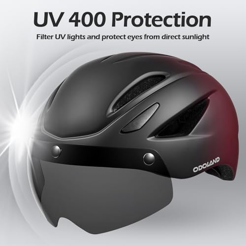 Odoland Bike Helmet with Magnetic Sun Visor for Adults,