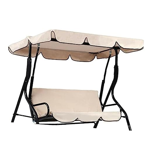 BEBEMOKO Cubierta De Toldo para Columpio Duradera Protección UV para Porche y Jardín Recambio Beige para Asiento Triple
