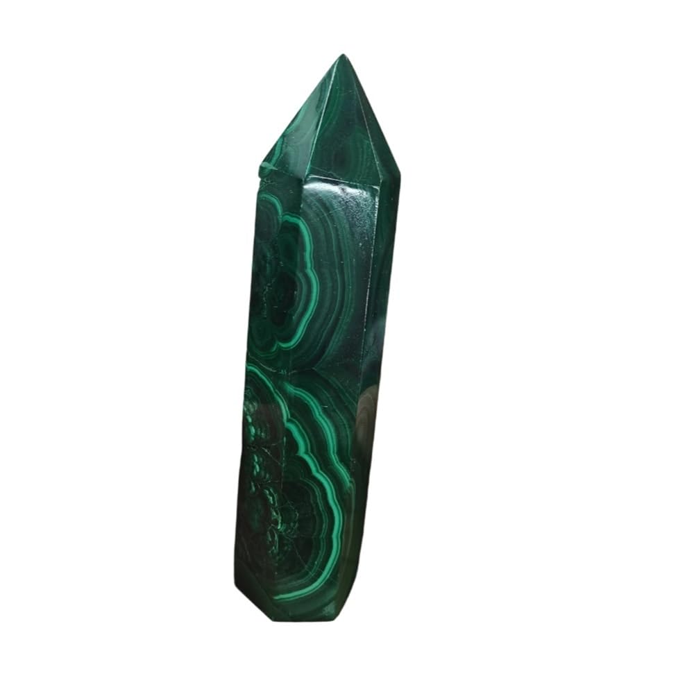 HAOYUNS Beautiful Natural Malachite Tower-Shaped Geode - Home Decor and Meditation Stone(71-80mm)