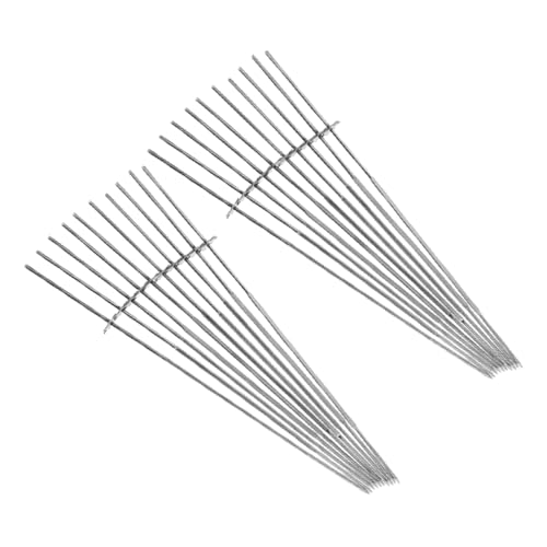 Hemobllo 20 Piezas Brochetas de Metal para Barbacoa con Sistema de Rotación Automática Acero Inoxidable Diseño Plano para Asados Uniformes Reutilizables para Carne Pollo y Verduras