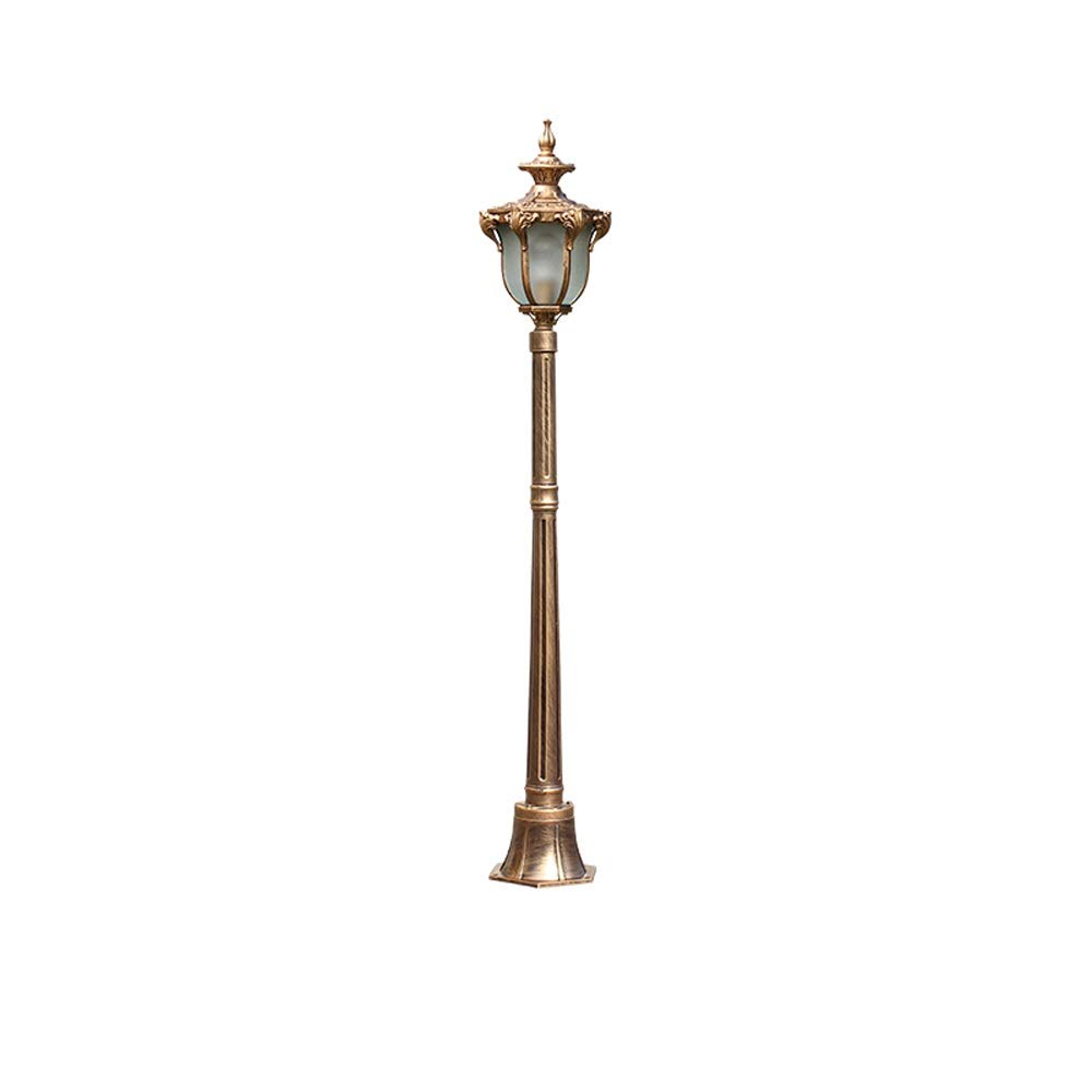 Outdoor Lamp Post Light Creative Brass E27 Single Head Lawn Glass Post Light European Antique Retro IP54 Waterproof Outdoor Aluminum Street Landscape Column Lamp Garden Courtyard Street Path Decorat