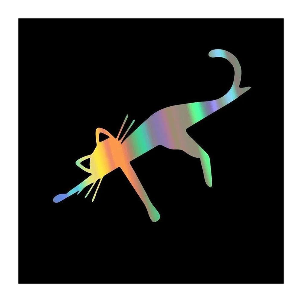 Cat Sticker Reflective Vinyl Decal Waterproof Car Body Windows Windshield Bumper Truck(Reflective Laser,3pcs)
