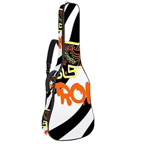 Housse imperméable pour guitare acoustique avec double bandoulière et poche Motif lignes, Multicolore 09, 42.9×16.9×4.7… - Les Beatles, Paul McCartney, John Lennon, RIngo Starr, George Harrison Housse imperméable pour guitare acoustique avec double bandoulière et poche Motif lignes, Multicolore 09, 42.9x16.9x4.7…