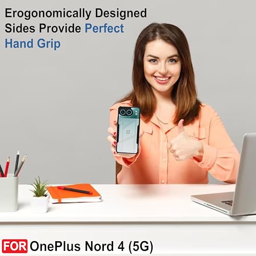 Image of CEDO Backcover for OnePlus Nord 4 (5G) | Camera Protection Shockproof Bumper-Edge | Acrylic Crystal Clear 360 Degree Protection TPU+PC | Transparent Eagle Back Case Cover (Black)
