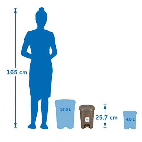 Kolorr-Stitch-Pedal-Waste-Bin-Modern-Design-Trash-Can-Plastic-Dustbin-7L-Brown