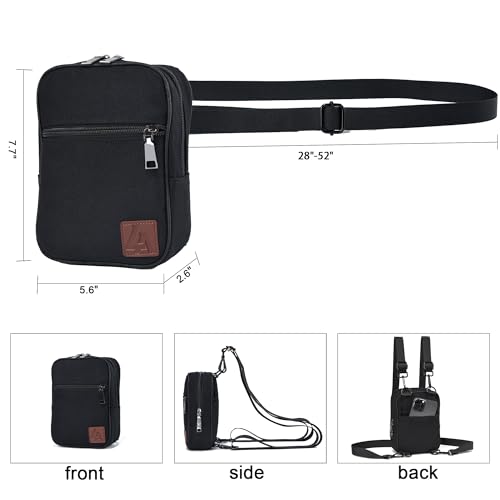 Image of LVYOUME Convertible Crossbody Bag for Men /Women,Adjustable Waist /Shoulder /Backpack with 2 /3 Strap,Everyday Essentials Carrier