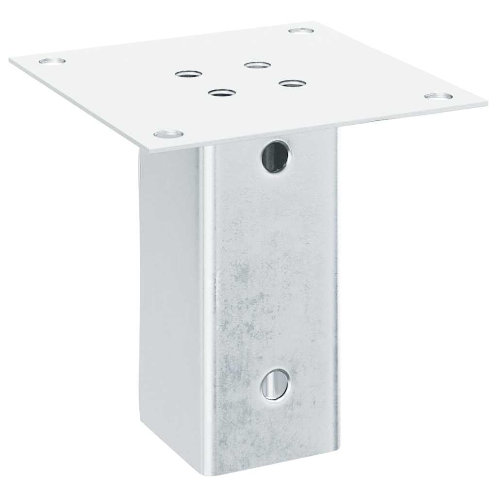 Soporte para postes cuadrado 71 x 71 mm, 12 unidades, acero galvanizado | Galvanizado en caliente, resistente a la corrosión, para hormigón y madera, escalera valla glorieta