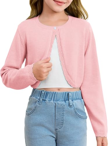 Boléro à manches longues filles gilet court tricot anti froid