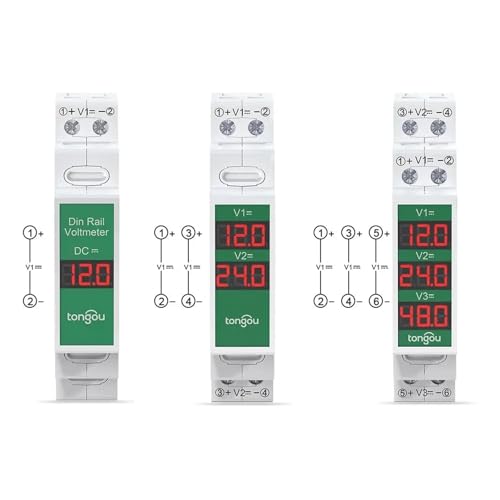 Minivoltímetro modular pantalla LED indicador monofásico riel DIN CC 6