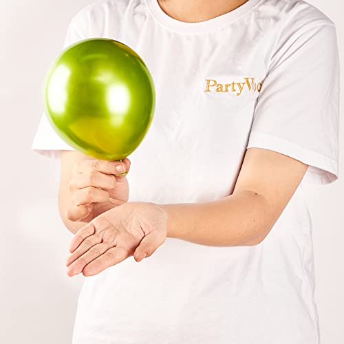 Image of PartyWoo Metallic Olive Green Balloons, 50 pcs 5 Inch Olive Green Metallic Balloons, Green Balloons for Balloon Garland or Balloon Arch as Birthday Party Decorations, Wedding Decorations, Green-G109