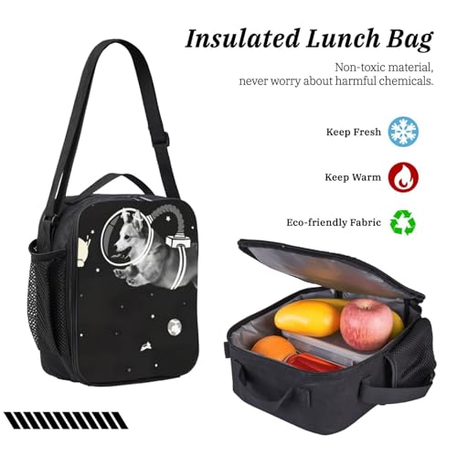 Sac à dos cartable Space Corgi avec trousse et sac repas isolant