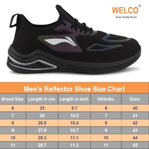 Image of WELCO Original & Genuine Reflector Shoes for Male with Memory Foam..