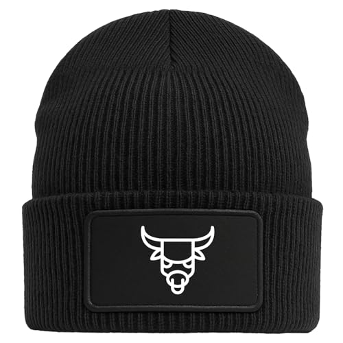 Huuraa Beanie Stier Sternzeichen Symbol Geschenk Black Mütze Stier Geschenkidee