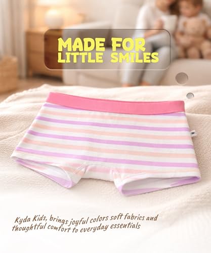 Image of KYDA KIDS Girls Premium Lycra Cotton Printed Panties Soft Waistband Regular Fit Trunks Breathable Daily Innerwear Multicolor Ages 2 to 14 Yr | Pack of 3