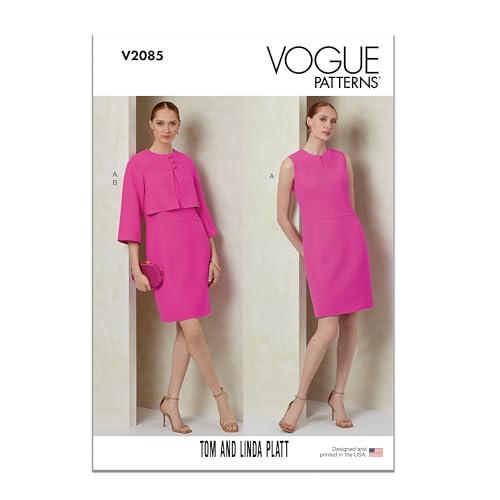 Patrons de robe ajustée et veste Vogue V2085D5 pour morphologie 36-40 - 2