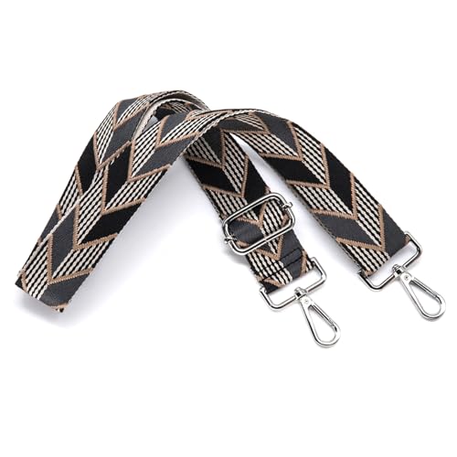 Image of S&loyoe Silver bucklePurse Straps Replacement Crossbody Bag Strap Adjustable Wide Guitar Straps for Handbags 1.5inch (Arrow Dark Gray Silver)