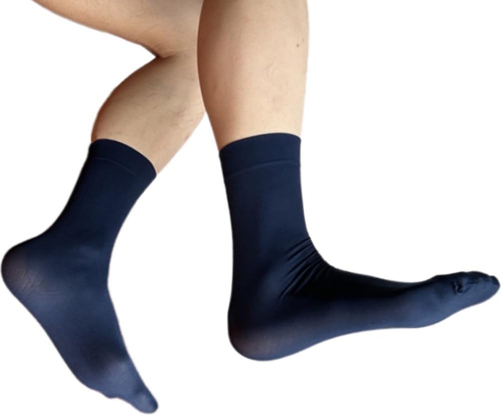 Men Dress Socks Casual Business Socks Soft Nylon Work Trouser Socks Middle Tube Socks Breathable Ankle Socks Crews