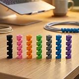 7-Piece Spiral Design Cable Protector Saver, Anti-Break Silicone Wire Cover, USB Charger Cord Protector, for iPhone Android Data Cables, Home Office Organization Gift (Multi-Color)
