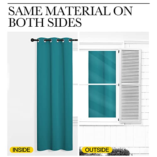 Image of NICETOWN Ceiling Curtains, Room Divider Curtain Screen Partition, Vertical Blind for Sling Door, Blackout Window Curtain, Privacy Blind for Patio (Peacock Blue, Single Panel, 8.3ft Wide x 9ft Long)