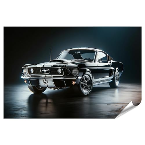 islandburner XXL Tableau Poster Voiture muscle classique design élégant Ford Mustang 1960 Premium Impression Photo