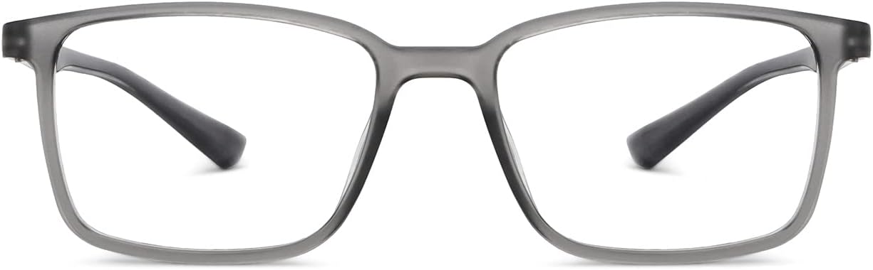 | Zero Power Blue Cut Computer Glasses | Anti Glare, Lightweight & Blocks Harmful Rays | Full Rim | UV Protection Specs | Men & Women | Large | LB E13737