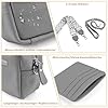 BROTOU Umhängetasche Damen Echtes Leder,Crossbody Bag Damen mit 2 Breitem Schultergurt Kartenhalter,Handtasche Leder Small handbag,Kleine Tasche Damen mit 3 Fächern(S-Grau) #2