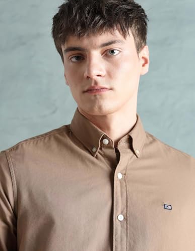 Image of Arrow Sport Solid Slim Fit Cotton Shirt for Men - Full Sleeve Mens Casual Shirts