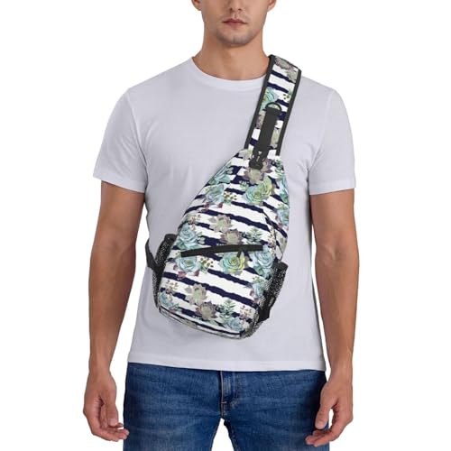 Mochila cruzada de viaje negra con estampa de suculentas miniatura 7