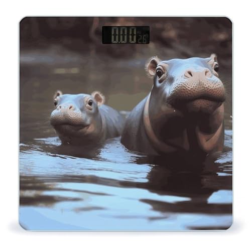 Báscula digital de baño Hippos, vidrio templado 10.2 in miniatura 1