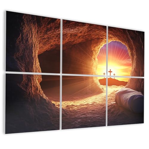JCFANGALLERY 6 Pack Art Acoustic Panels Self Adhesive Empty Tomb Crucifixion Sunrise Decorative Soundproof Wall Panels Sound Absorbing Panel 48"x72" for Office Home Studio miniatura 1