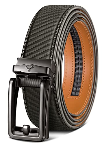 Image of BULLIANT Ratchet Trimmable Leather Belt for Men Adjustable 1 3 /8-Gift Boxed | Smooth Sliding | Micro Adjustable Fit | Tailored Size | Holeless Understated Elegance