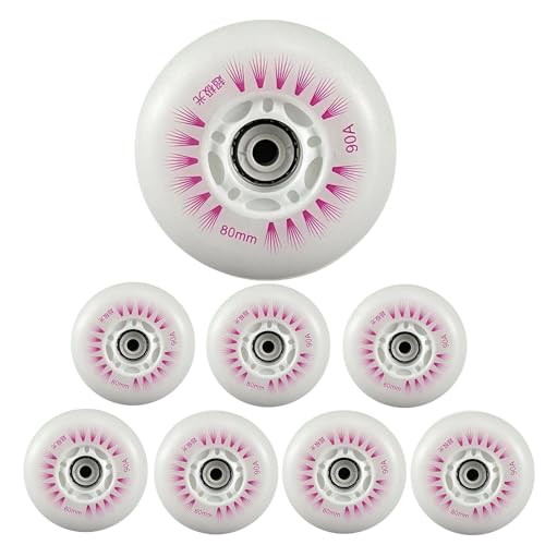 JCCHT Lumineszenz-Rollschuh-Räder, leuchtende einzelne Inline-Skate-Räder mit Lagern, 8er-Pack, 62 mm–125 mm,Lila,62mm JCCHT Lumineszenz-Rollschuh-Räder, leuchtende einzelne Inline-Skate-Räder mit Lagern, 8er-Pack, 62 mm–125 mm,Lila,62mm