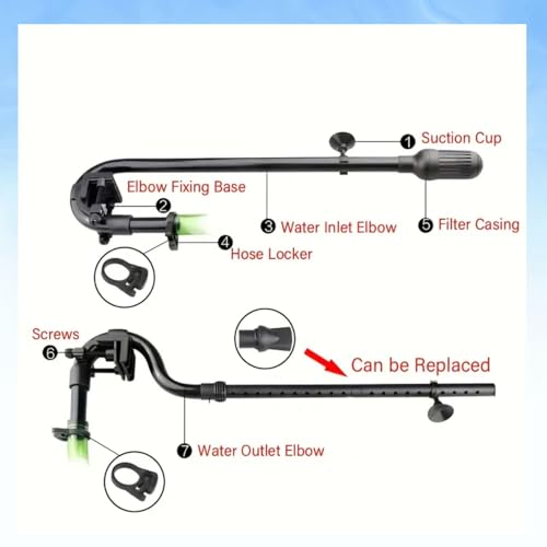 Image of VAYINATO Sun-Sun HW-302 Canister Filter Spare Inlet and Outlet Pipe Set | Durable Plastic Aquarium Filter Replacement Accessories for Water Flow & Circulation and Maintain