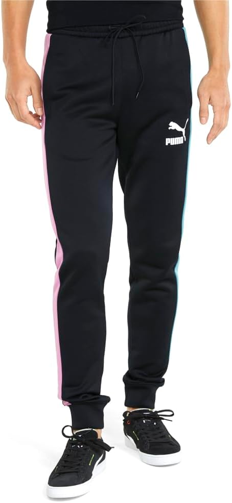 Men's Iconic T7 Track Pants, Black Multi, Large, Black, Large