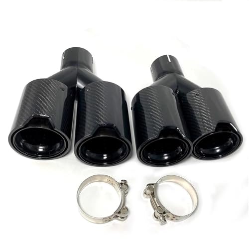 Punta de escape doble universal en carbono brillante para renovar el estilo de M3 M4 M5