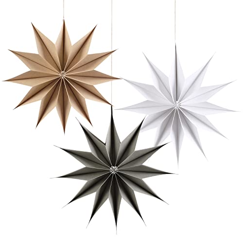 EASY JOY Papiersterne Weihnachtsstern 29cm Party Dekoration 3D Stern...