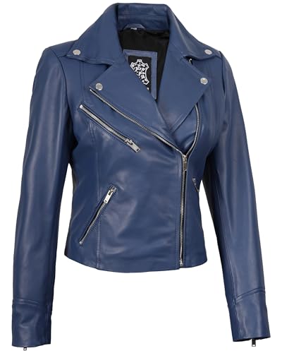 Image of Blingsoul Womens Real Leather Jacket - Asymmetrical Leather Jackets for Women