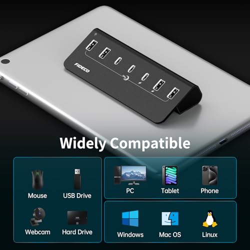 FIDECO M.2 NVMe SSD Enclosure y Hub USB 7 Puertos 10Gbps miniatura 6