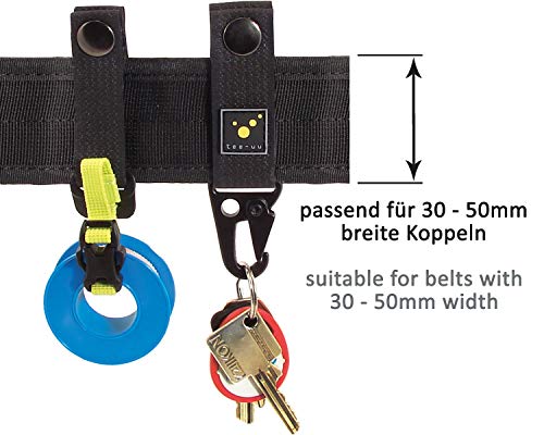 tee-uu Belt PIMPER Set (2-teilig) für Black-/ Quick-/RED Koppel | Belt-Keeper mit Fixierpflaster-Halter und Schlüsselhalter