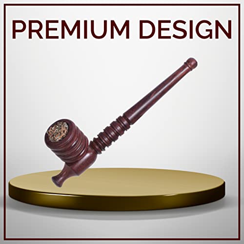 Image of ROYAL SWAG Classic Smoking Pipe Wooden | Vintage Tobacco Pipe Smoking Pipe (6 Inch) With Removable Pipe Give It The Unique Touch Of Smoke Durable Hard Wood Material Handmade Retro Sailor Pipe