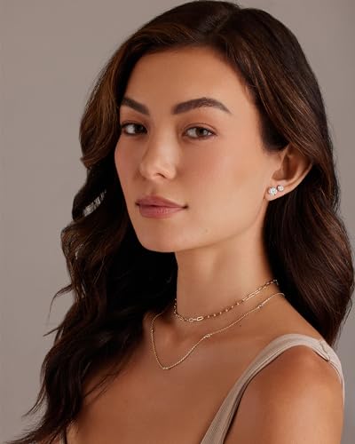 PAVOI 14K Real Gold Studs Moissanite Earrings for Women | 0.2-4 Carat Round Lab Created Moissanite Stone Solid Gold Stud Earrings Men4