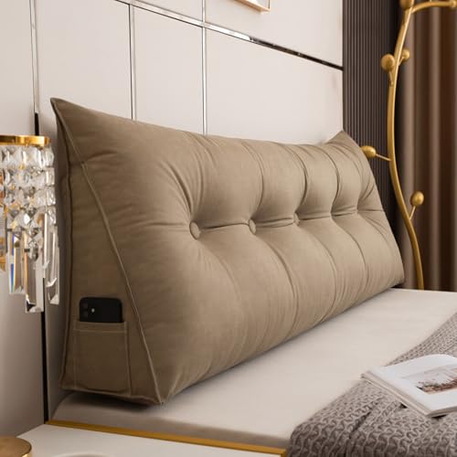 Großes Keil-Kopfteil mit abnehmbarem Bezug, mehrfarbig, Lendenwirbelstützkissen für Betten, Sofas und Schlafsofas, ideal für Zuhause und Partys